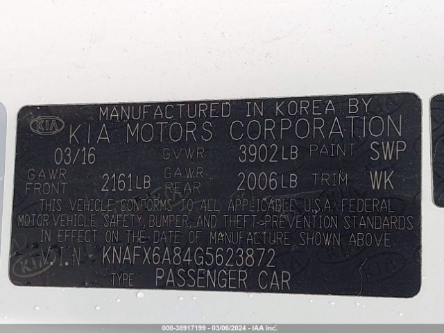 Photo 8 VIN: KNAFX6A84G5623872 - KIA FORTE KOUP 