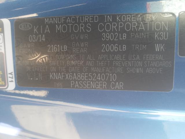 Photo 9 VIN: KNAFX6A86E5240710 - KIA FORTE EX 