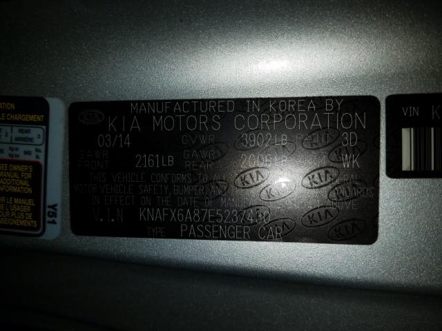 Photo 9 VIN: KNAFX6A87E5237430 - KIA FORTE EX 