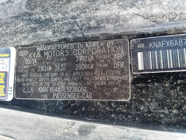 Photo 9 VIN: KNAFX6A87E5238061 - KIA FORTE EX 