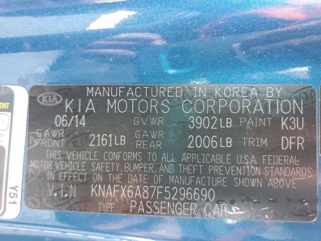 Photo 12 VIN: KNAFX6A87F5296690 - KIA FORTE EX 