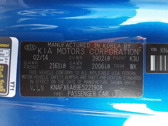 Photo 11 VIN: KNAFX6A89E5221908 - KIA FORTE EX 