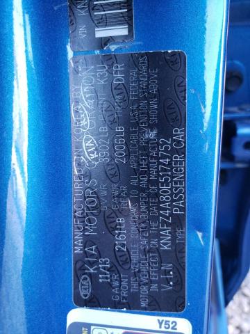 Photo 12 VIN: KNAFZ4A80E5174752 - KIA FORTE EX 