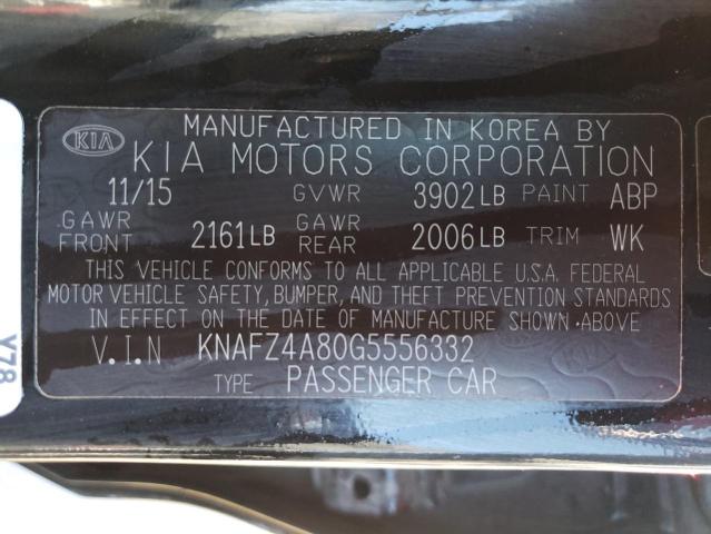 Photo 9 VIN: KNAFZ4A80G5556332 - KIA FORTE EX 