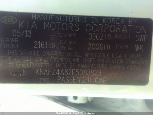 Photo 8 VIN: KNAFZ4A82E5083823 - KIA FORTE 