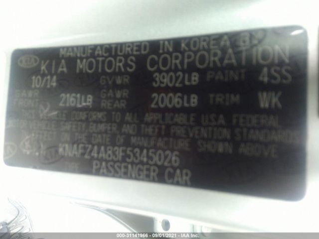 Photo 8 VIN: KNAFZ4A83F5345026 - KIA FORTE 