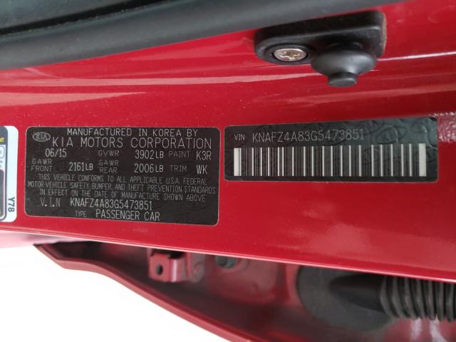 Photo 9 VIN: KNAFZ4A83G5473851 - KIA FORTE EX 