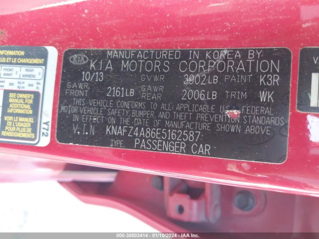 Photo 8 VIN: KNAFZ4A86E5162587 - KIA FORTE 