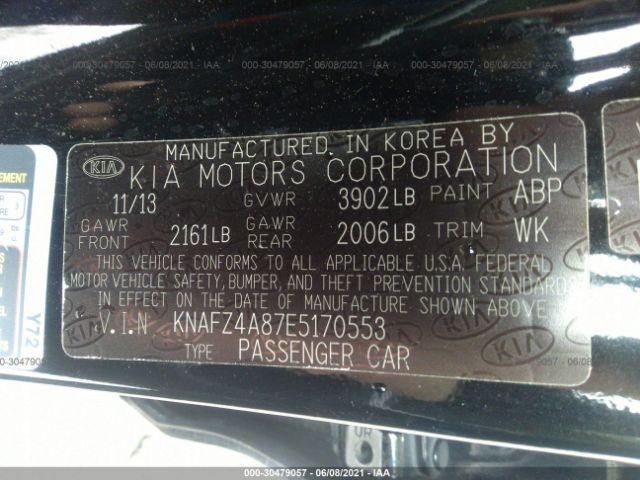 Photo 8 VIN: KNAFZ4A87E5170553 - KIA FORTE 