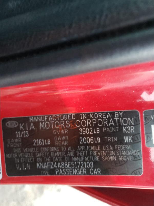 Photo 9 VIN: KNAFZ4A88E5172103 - KIA FORTE EX 