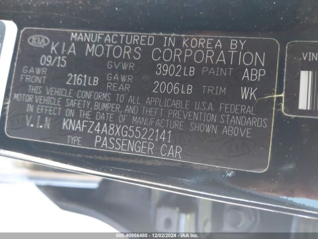 Photo 8 VIN: KNAFZ4A8XG5522141 - KIA FORTE 