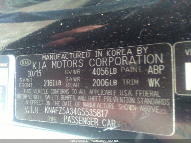 Photo 8 VIN: KNAFZ5A34G5535817 - KIA FORTE 5-DOOR 