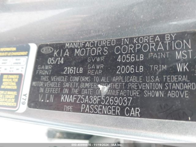 Photo 8 VIN: KNAFZ5A38F5269037 - KIA FORTE 