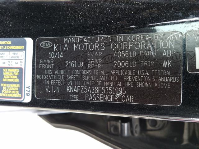 Photo 9 VIN: KNAFZ5A38F5351995 - KIA FORTE SX 