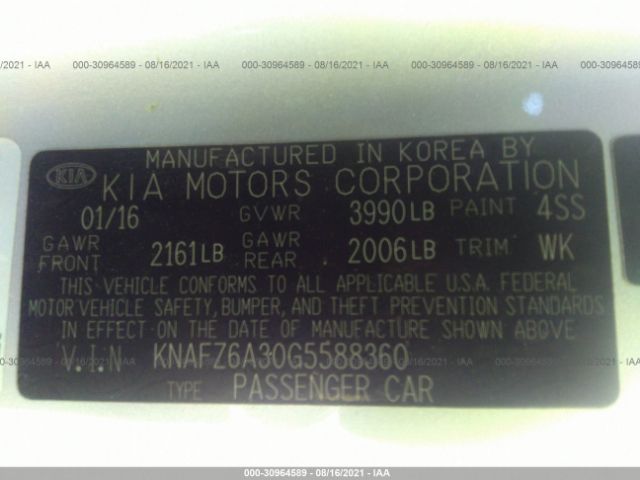 Photo 8 VIN: KNAFZ6A30G5588360 - KIA FORTE KOUP 