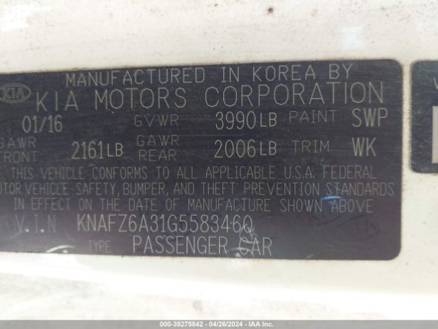 Photo 8 VIN: KNAFZ6A31G5583460 - KIA FORTE 