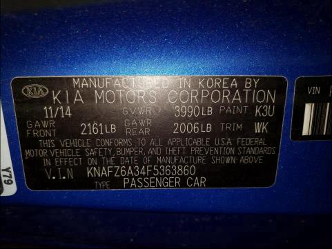 Photo 9 VIN: KNAFZ6A34F5363860 - KIA FORTE SX 