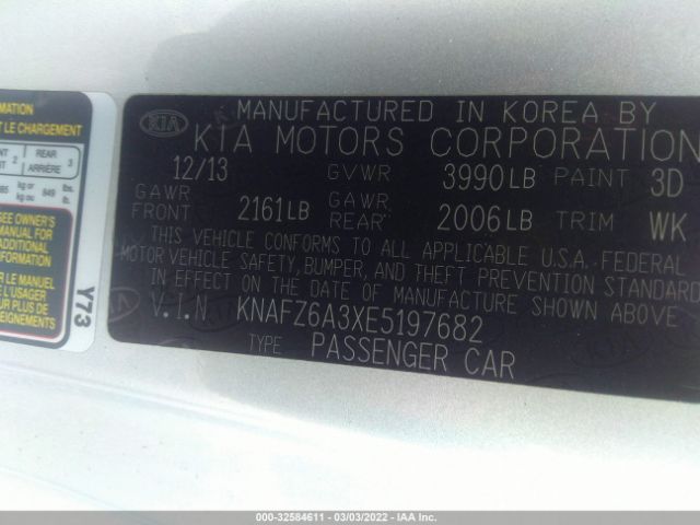 Photo 8 VIN: KNAFZ6A3XE5197682 - KIA FORTE KOUP 