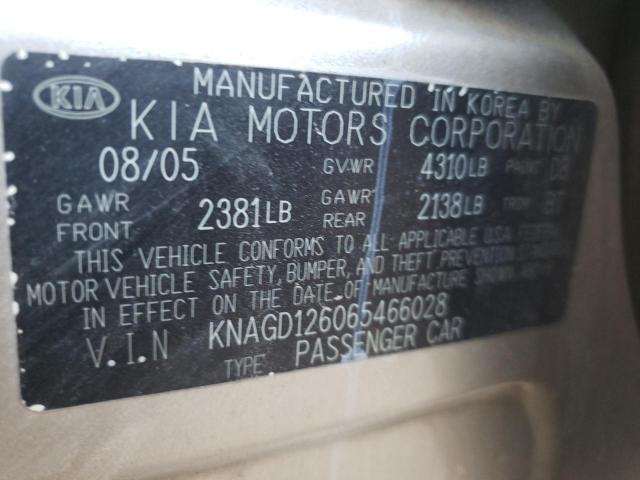 Photo 9 VIN: KNAGD126065466028 - KIA OPTIMA LX 