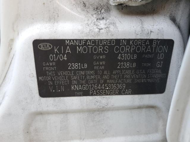 Photo 11 VIN: KNAGD126445316369 - KIA OPTIMA LX 