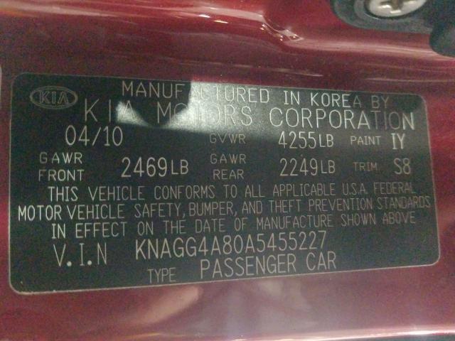 Photo 9 VIN: KNAGG4A80A5455227 - KIA OPTIMA LX 