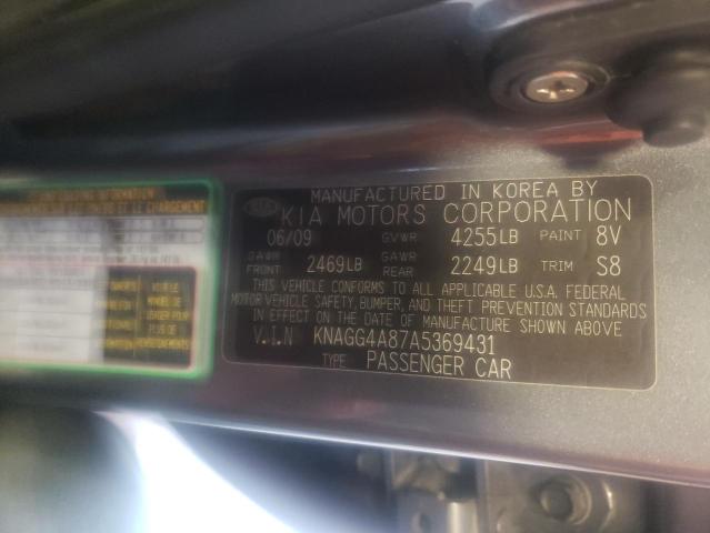 Photo 9 VIN: KNAGG4A87A5369431 - KIA OPTIMA LX 