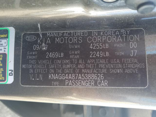 Photo 9 VIN: KNAGG4A87A5388626 - KIA OPTIMA LX 