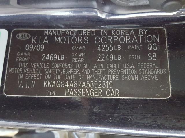 Photo 9 VIN: KNAGG4A87A5392319 - KIA OPTIMA LX 