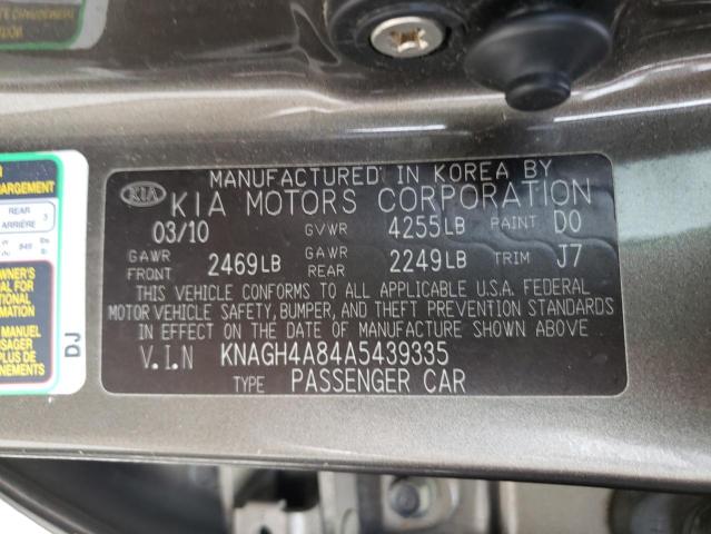 Photo 9 VIN: KNAGH4A84A5439335 - KIA OPTIMA EX 