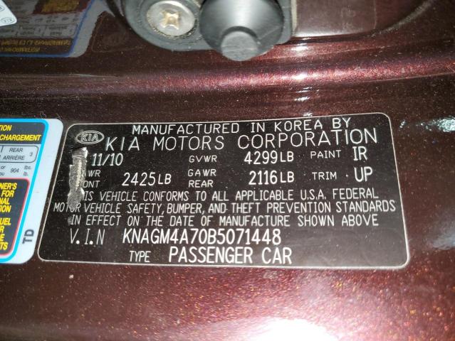 Photo 11 VIN: KNAGM4A70B5071448 - KIA OPTIMA LX 