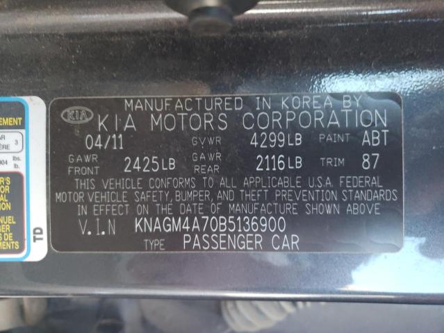 Photo 9 VIN: KNAGM4A70B5136900 - KIA OPTIMA LX 