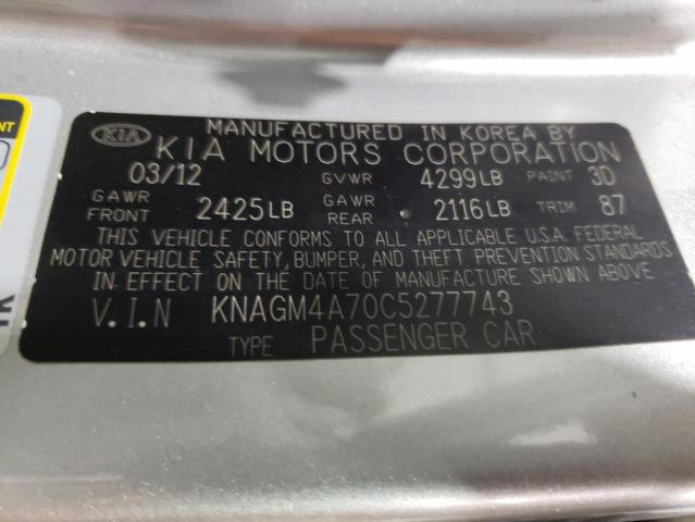 Photo 11 VIN: KNAGM4A70C5277743 - KIA OPTIMA LX 