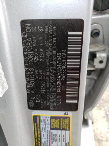 Photo 11 VIN: KNAGM4A70E5471546 - KIA OPTIMA LX 