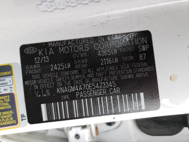 Photo 9 VIN: KNAGM4A70E5473345 - KIA OPTIMA LX 