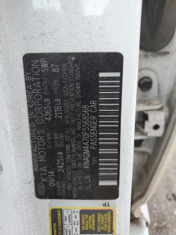 Photo 11 VIN: KNAGM4A70F5568568 - KIA OPTIMA LX 