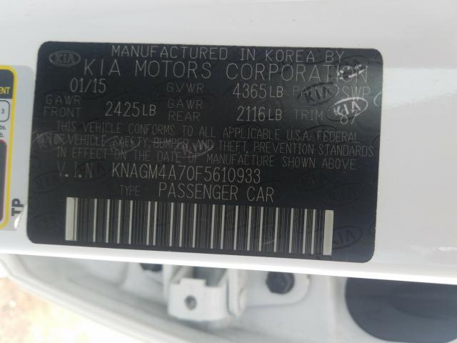 Photo 9 VIN: KNAGM4A70F5610933 - KIA OPTIMA LX 