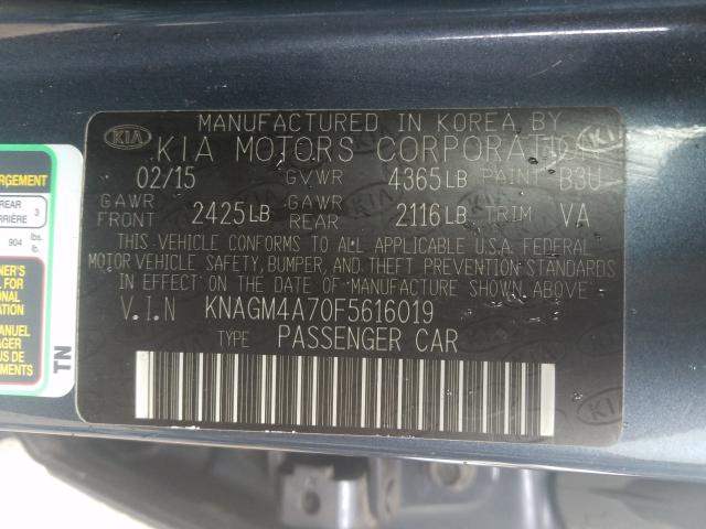 Photo 9 VIN: KNAGM4A70F5616019 - KIA OPTIMA LX 