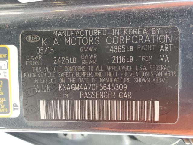 Photo 11 VIN: KNAGM4A70F5645309 - KIA OPTIMA 