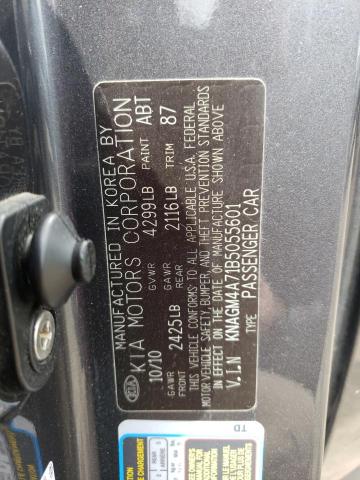 Photo 11 VIN: KNAGM4A71B5055601 - KIA CADENZA TE 