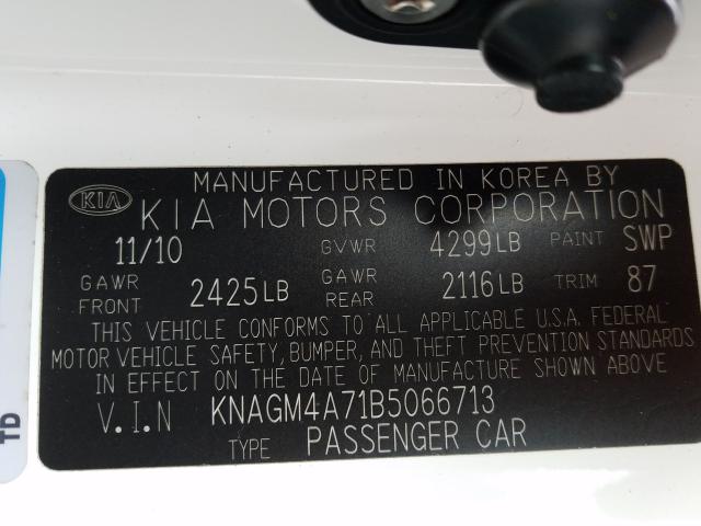 Photo 9 VIN: KNAGM4A71B5066713 - KIA OPTIMA LX 