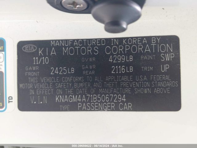 Photo 8 VIN: KNAGM4A71B5067294 - KIA OPTIMA 