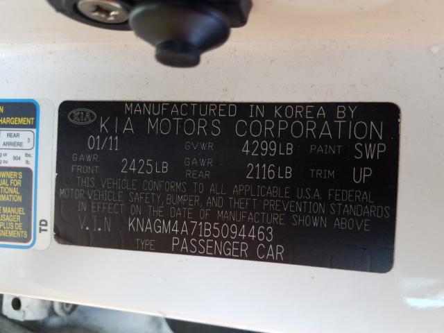 Photo 9 VIN: KNAGM4A71B5094463 - KIA OPTIMA LX 