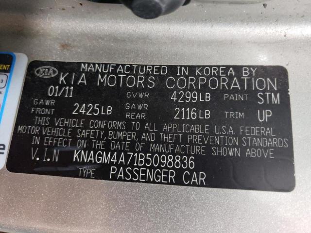 Photo 9 VIN: KNAGM4A71B5098836 - KIA OPTIMA LX 