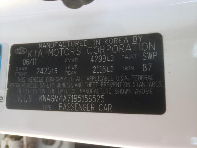 Photo 12 VIN: KNAGM4A71B5156525 - KIA OPTIMA 