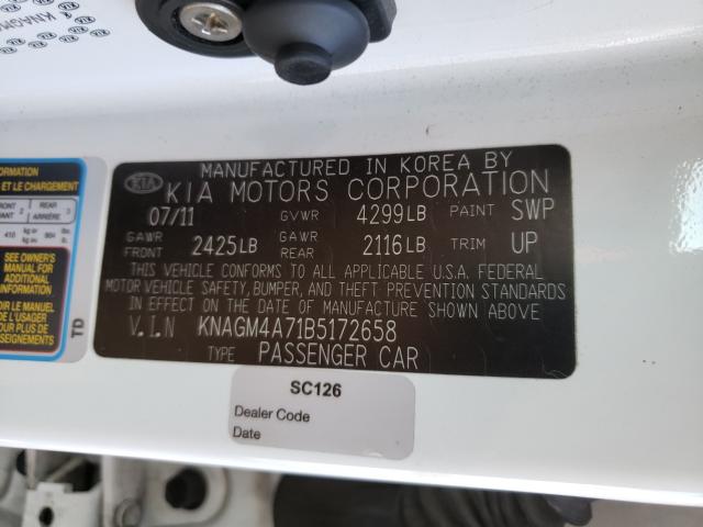 Photo 9 VIN: KNAGM4A71B5172658 - KIA OPTIMA LX 