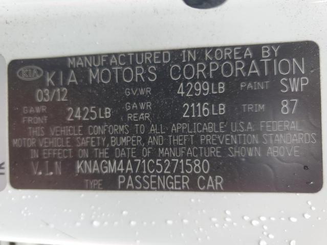 Photo 11 VIN: KNAGM4A71C5271580 - KIA OPTIMA LX 