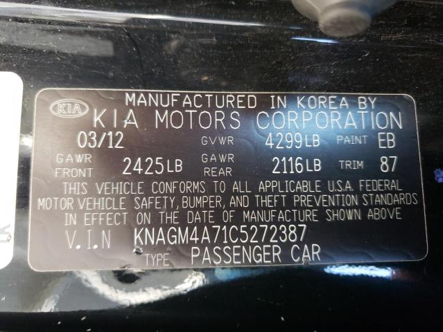 Photo 9 VIN: KNAGM4A71C5272387 - KIA OPTIMA LX 