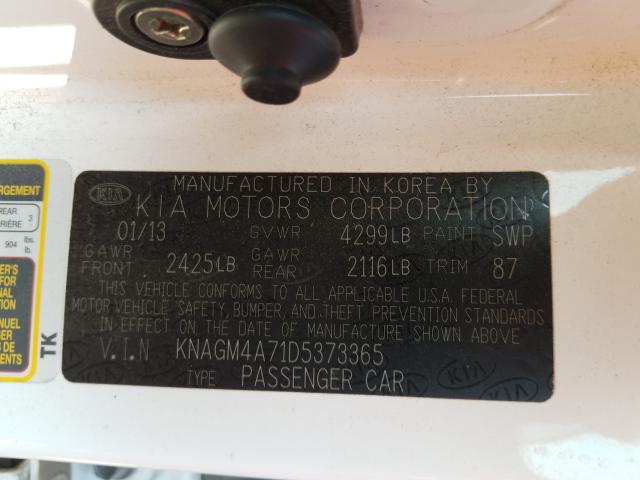 Photo 9 VIN: KNAGM4A71D5373365 - KIA OPTIMA LX 