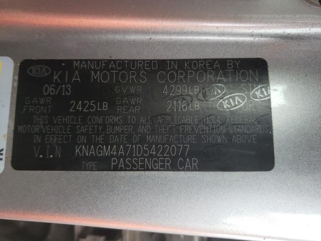 Photo 9 VIN: KNAGM4A71D5422077 - KIA OPTIMA LX 