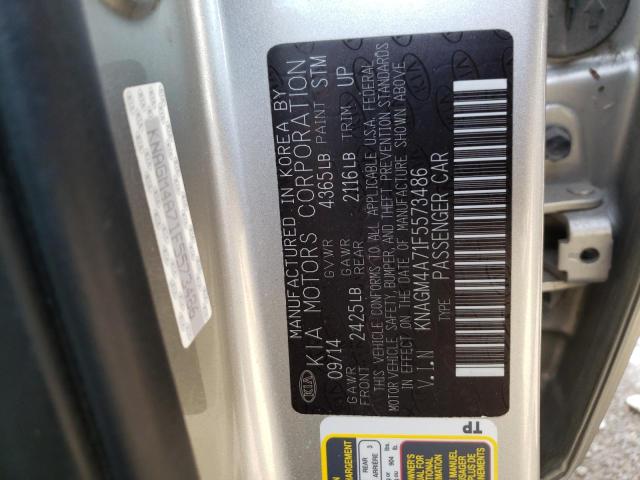 Photo 9 VIN: KNAGM4A71F5573486 - KIA OPTIMA LX 